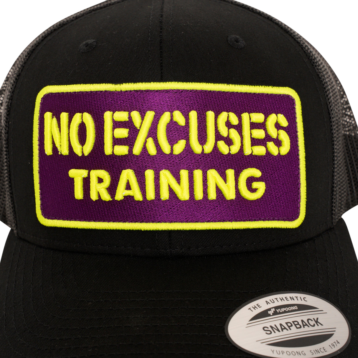 Black x Purple x Neon Yellow Combo No Excuses x Noir caps