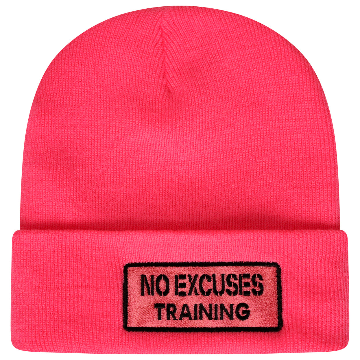 No Excuses stay safe Neon pink running beanie