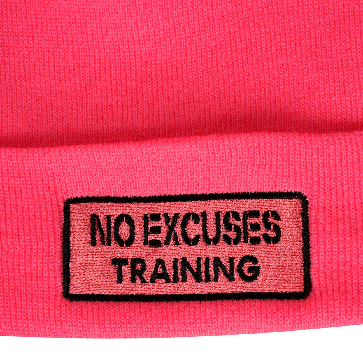 No Excuses stay safe Neon pink running beanie