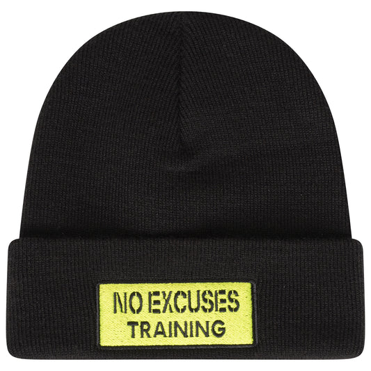 Black x Yellow No Excuses Beanie